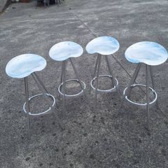 Four retro metal stools
