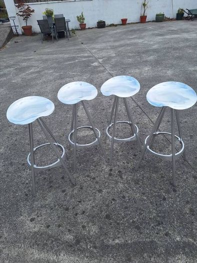 Four retro metal stools