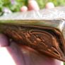 Antique Rectangular Glass Trinket Box Pot  Brass Lid 13cm x 4cm H-4cm Image 9