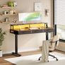 120 x 54cm Electric Standing Desk - Height Adjustable - 3 Drawers & Charging Station - Rustic Brown Image 7