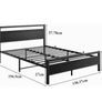 4ft6 Double Bed Frames with Wooden Headboard Image 7
