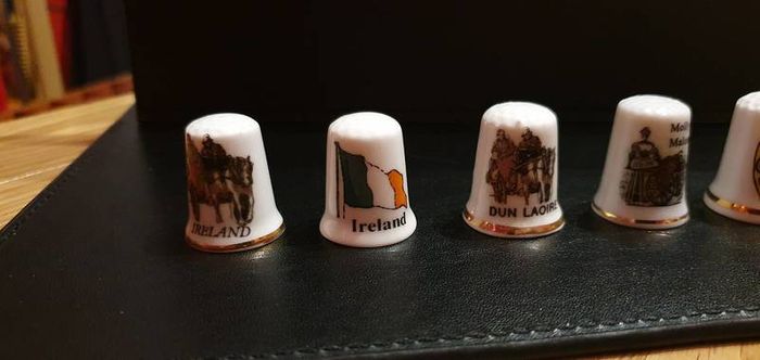 Collection of Bone China Irish Themed Thimbles