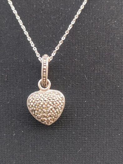 New and boxed Sterling Silver Swarovski Marcasite pendant set