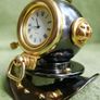 Vintage Brass Black Nautical Diver Helmet Clock -Helmet Quartz Clock Image 6