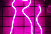 FREE EXPRESS SHIPPING Cat LED Neon Light Sign Cat Neon Lamp Pink Cat Neon Sign for Bedroom Wall Decor Light Up LED Signs Neon Nigh Light Sign Neon Wall Light Cat Gift for Girls Christmas