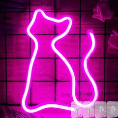 FREE EXPRESS SHIPPING Cat LED Neon Light Sign Cat Neon Lamp Pink Cat Neon Sign for Bedroom Wall Decor Light Up LED Signs Neon Nigh Light Sign Neon Wall Light Cat Gift for Girls Christmas
