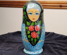 Vintage Russian Matryoshka Nesting Dolls 10 Pieces Moscow 1991 Signed S A Petukhova 25cm