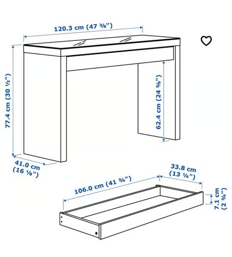 Ikea MALM dressing table