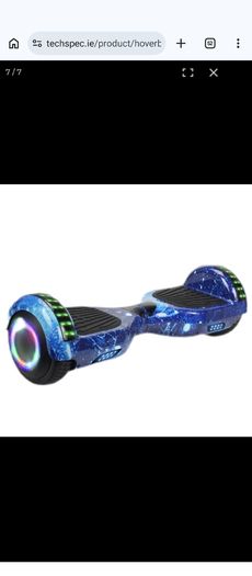 6.5 inch Blue Galaxy Hoverboard with Bluetooth, 4 LED Lights & Carry Bag