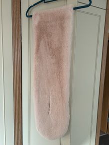 Faux fur light cream wrap scarf