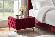Chester Lux Coffee Table Velvet Square 63x63x45cm with Glass F