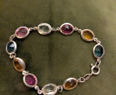 Silver and crystal bracelet