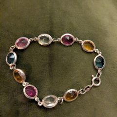 Silver and crystal bracelet