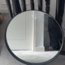 Round Black Metal Frame Mirror (50cm) Heavy Quality Image 2