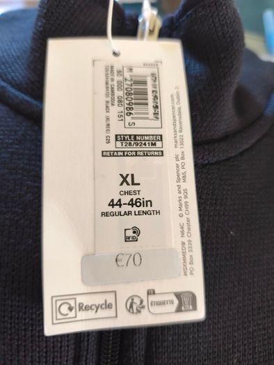 M&S mens funnel neck Fleece XL Postage included