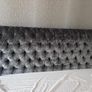 Super king-sized bed - grey velvet Image 2