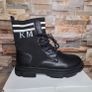 Brand New Ladies Black Ankle Boots With Letter Print, size 39 Image 2