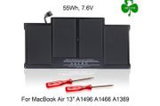 For MacBook Air 13" A1496 A1466 A1369 Battery Late 2010 Mid 2011 Mid 2012 to 2017 Replacement