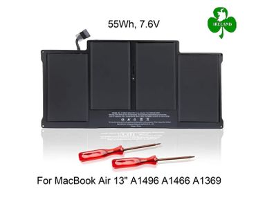 For MacBook Air 13" A1496 A1466 A1369 Battery Late 2010 Mid 2011 Mid 2012 to 2017 Replacement