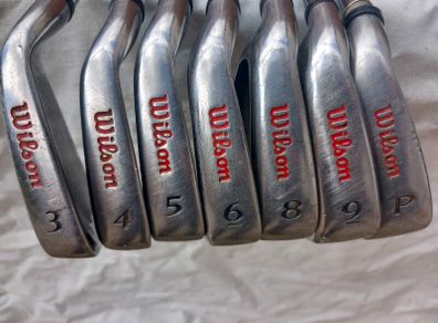 Wilson golf irons. Left handed clubs