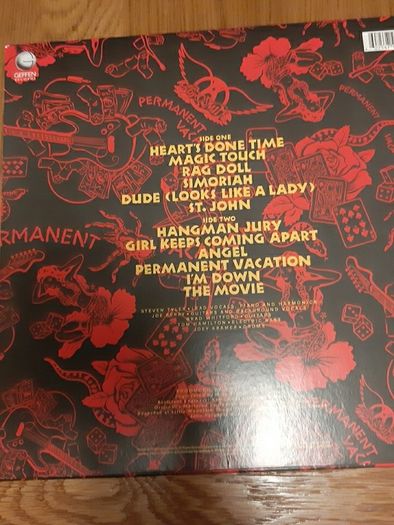 Aerosmith Permanent Vacation Exclusive Red & Black Marble Colored Vinyl LP