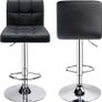 NEW SALE |  Bar Stools (2/Set) Adjustable Bar Chairs Breakfast Dining Stools for Kitchen Island Counter PU Leather Double Stitching Square Back with decoration Image 6