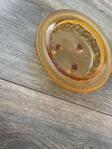 Vintage Wedgwood Glass Amber Bowl - Ronald Stennett-Willson RSW27 Moon Landing