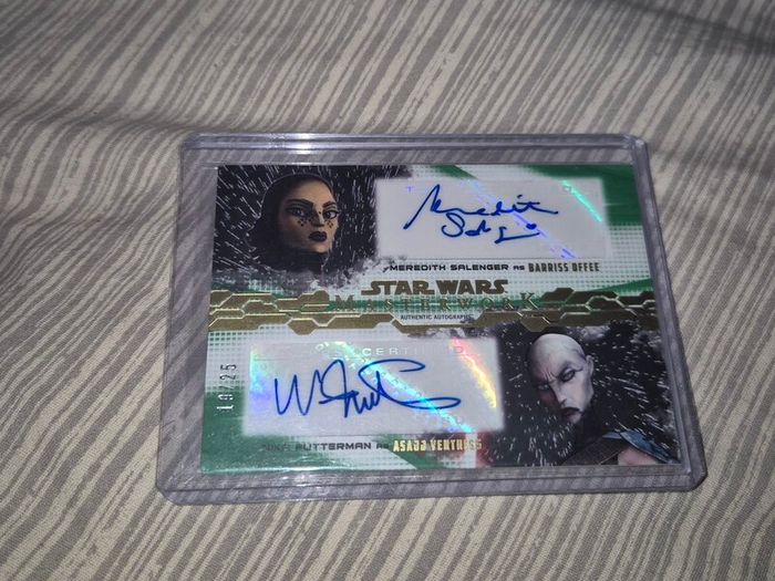 Star Wars Masterwork Dual Autograph trading card clone wars