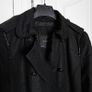 Zara Black Long Trench Coat Size M Image 7