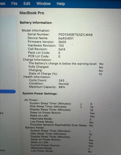 Apple MacBook Pro 16" (2021) M1 Pro / 16GB / 512GB 88%BH