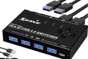 4-Port USB 3.0 Switch with Remote: Share Devices Effortlessly