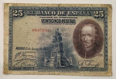 Spain 25 Pesetas 1928 Banknote