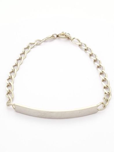 925 Sterling Silver Italian Name Plate Engravable Bracelet