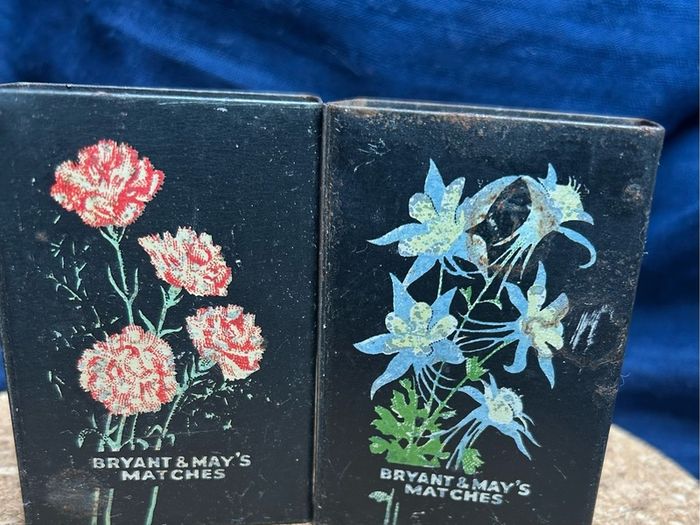 Pair of Antique Bryant May Match Box Covers/Holders