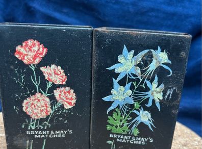 Pair of Antique Bryant May Match Box Covers/Holders