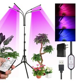 Plant Grow Light Full Spectrum with Stand, 40w 4 Head 80 Leds Grow Light Rf Control Grow Lights for Indoor Plants.