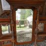 Antique Victorian style overmantel mirror with shelves Image 7