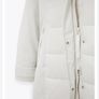 Zara Water Repellant Long Puffer Winter Parka Ecru Image 6