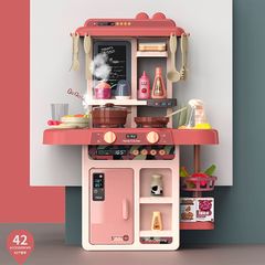 Pink Miniature Kitchen Play Set with 42 Accessories