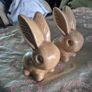 12cm high Vintage pair of Sylvac buff bunnies Image 2