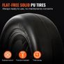 Lawn Mower Tires with Rim, 11x4-5" Tubeless Tractor Tires, 2-Pack Tire and Wheel Assemby, Flat-free PU Tire, 3.4" Centered Hub, 3/4" Bushing Size Image 2