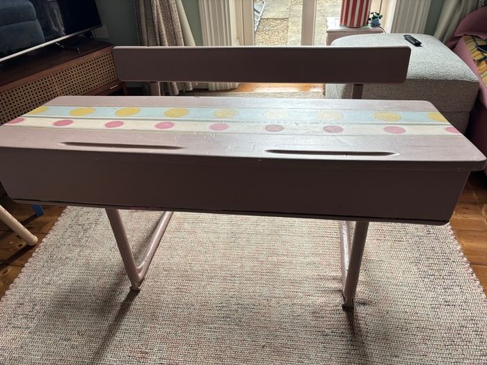 vintage hand painted school desk