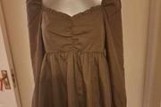 Brand new Nasty Gal khaki long sleeve off shoulder tunic dress size UK14 EU42 Postage included