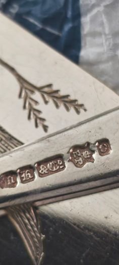 Silver-plated utensil fish carving set or serving set, noted by the specific shape of the knife blade.