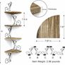 Corner Shelf Wall Mount of 4 Tier Corner Shelves Rustic Wood Floating Shelf Metal Corner Stand (MULTIPLE COLOURS) Image 9