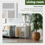 Floor Standing, Small Bathroom Cabinet Floor Standing with Rattan Doors, 4 Tier Narrow Side Storage Cabinet, Space Saving Cupboard for Laundry, Kitchen, Living Room (White) Image 3