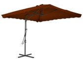 Outdoor Parasol with Steel Pole Terracotta 250x250x230 cm