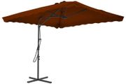 Outdoor Parasol with Steel Pole Terracotta 250x250x230 cm