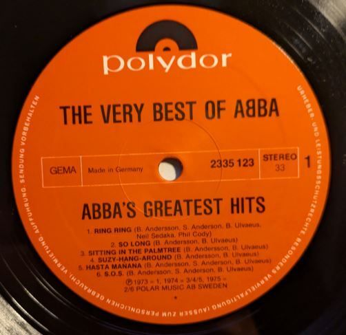 LP The Very Best of ABBA, Polydor 2xLP, Germany press, 1976.