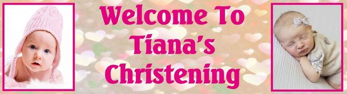Personalized Christening Party Banner with photos